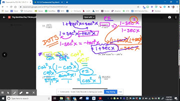 Trig Identities Day 1 Notes Cont. Video Lesson
