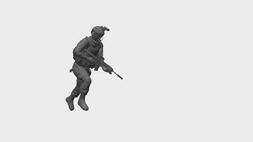 Game Animation - Locomotion Rifle Crouch Sprint Start (3ds Max and Maya)