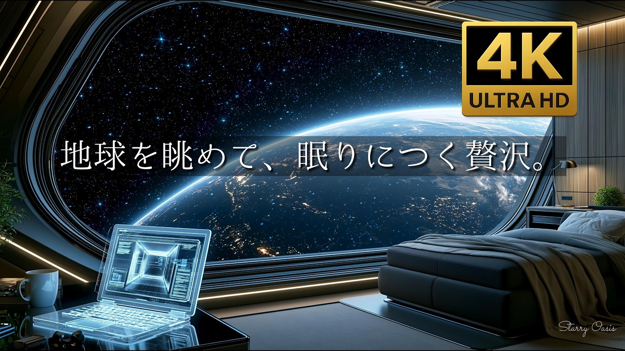YouTubeで【4K】スペースコロニーの寝室。母なる地球を枕元に、銀河の静寂と眠る夜。を視聴 YouTubeで【4K】スペースコロニーの寝室。母なる地球を枕元に、銀河の静寂と眠る夜。を視聴