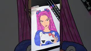Mira Coloring Page 💖 K-Pop Demon Hunters | Cute Bear & Relaxing Marker Coloring 🎨✨#shorts