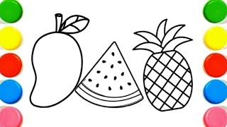 Drawing and Coloring Apple for Kids | How to draw Easy Art Tips #drawing #drawingforkids
