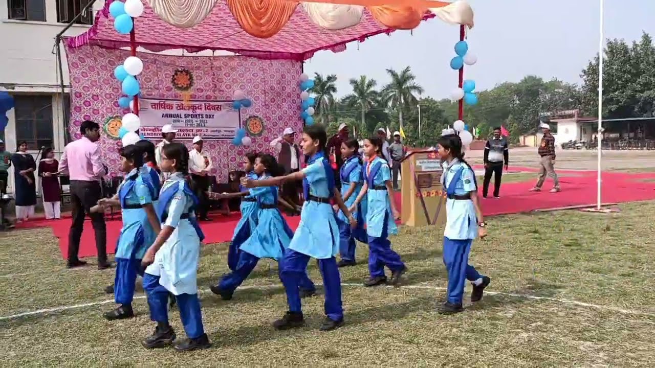 March Past on Drum Beats during  Annual Sports Day 2022 Kendriya Vidylaya No.2 Armapur