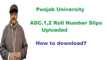 PU Uploads ADC Part.1,2 Annual 2021/Supply 2020 Exams Roll Number Slips