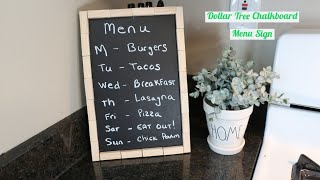 Dollar Tree Chalkboard Menu Sign