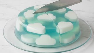 Making a Dreamy Floating Cloud Jelly ☁️ | Relaxing ASMR Cooking (No Talking)