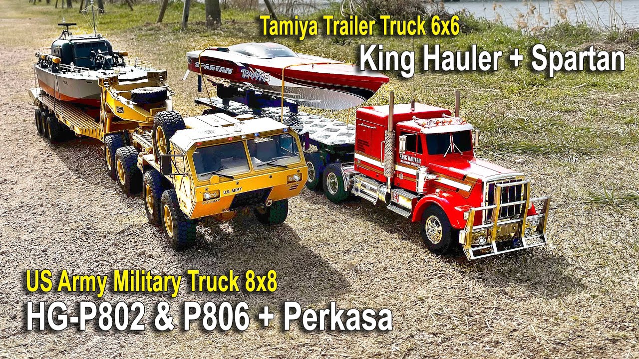 Military Truck HG-P802 & 806 vs Tamiya King Hauler | Perkasa