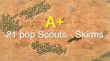 Interactive Build Order Guide | 21 Pop Scouts - Skirms [A+ Demonstration]