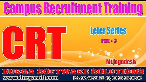 Campus Recruitment Training (CRT) ||  Letter Series Part - 3