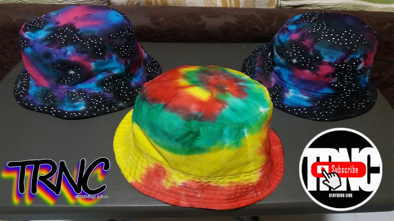 How to Tie Dye: Bucket Hat #tiedye #galaxy #tricolors 