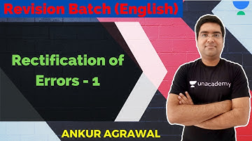 L1: Rectification of Errors | English Revision Batch | JUST CA Foundation |  Ankur Agrawal