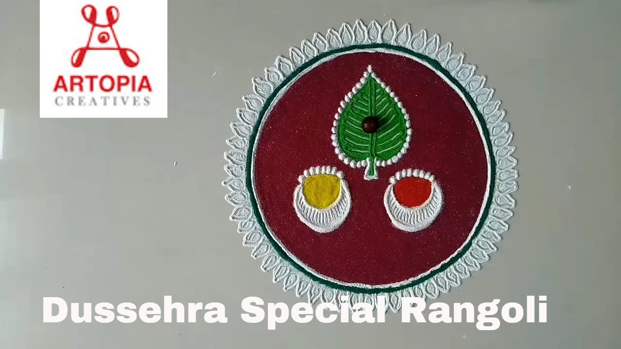 Small and Quick Easy Poster Rangoli | Navratri Dussehra special ...