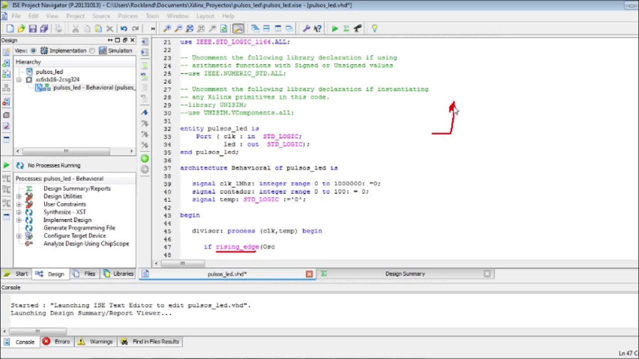 VHDL:Generador de pulsos de 1 HZcon oscilador de 100 MHZ. - YouTube