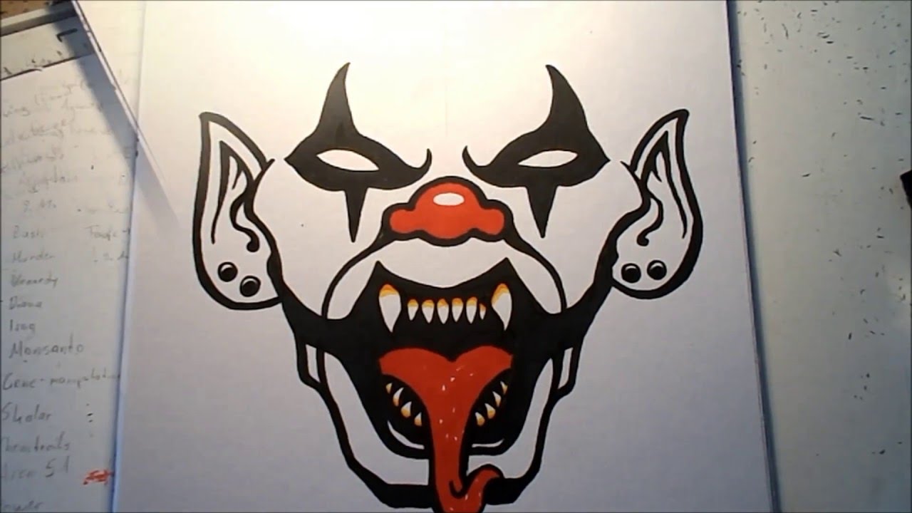 How To Draw an EVIL CLOWN VII - YouTube