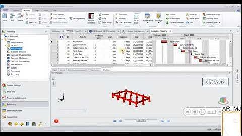 Sample of 4D scheduling using BIM STR Vision