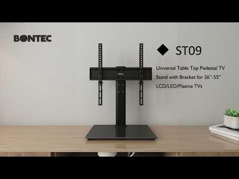 BONTEC Universal Table Top Pedestal TV Stand Instructions 