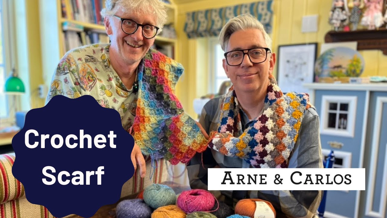 Learn how to crochet an easy granny square scarf step by step with ARNE & CARLOS! 🌸