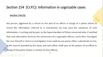 Sec 154 ,Sec 155,Sec 156 cognizable cases and non cognizable