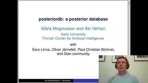 StanCon 2020. Developer Talk 1. Aki Vehtari. posteriordb: a database