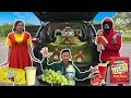 WAOW!! BIKIN KAMAR DIDALAM MOBIL 24 JAM BERTEMA SQUID GAME😱, MUKBANG MAKANAN 1 WARNA | Mikael TubeHD