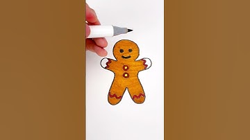 Learn How to Color Gingerbread Man Cookie with Glitter 🎨✨ #color #glitterart #colorfulcreativekids