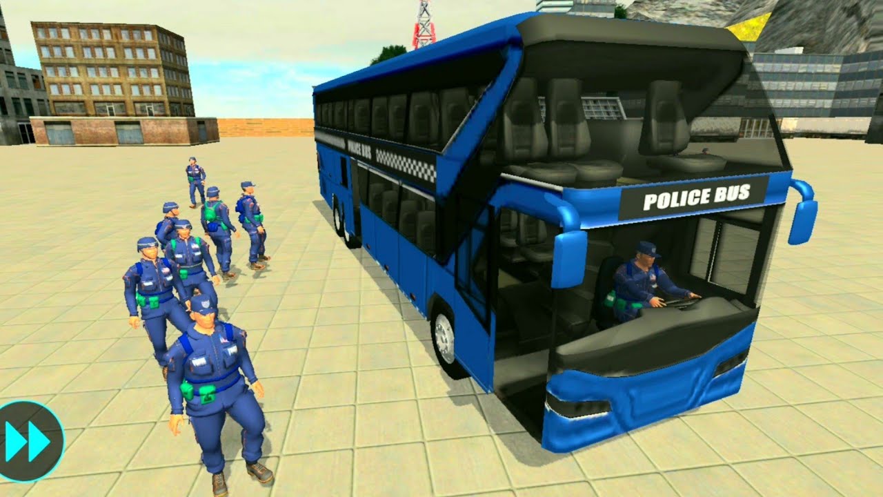 US Police Bus Driving Games 3D Off Road Transport Duty - Android GamePlay #4