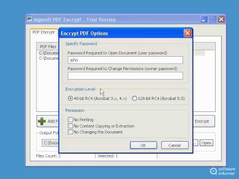 Working with MgoSoft PDF Encrypt