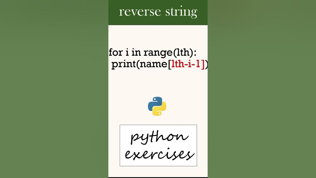 Reverse A String | Simple Python Tutorial | #Shorts - Youtube