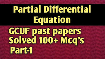 Partial Differential Equation Solved Mcq