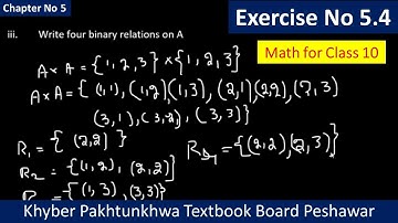 Mathematics for class 10 || Chapter no 5 “Sets and Functions” Exercise 5.4|| Cartesian Product