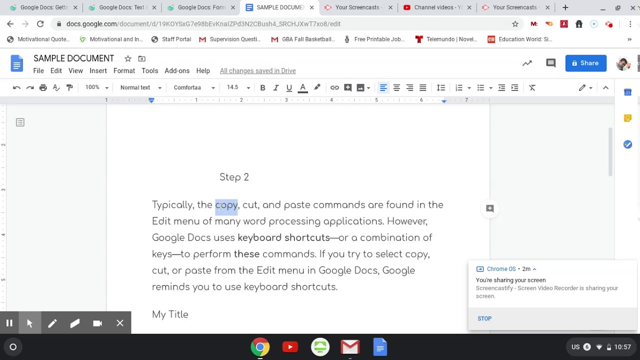 Google Docs Day 3: Formatting Text/Hyperlinks