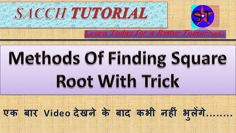 Methods of finding square root@Square@ITI workshop calculation & science#SACCH TUTORIAL