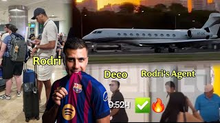 🛩️🚨Rodri Spotted at Airport Alongside Deco & Agent Amid Transfer,As Barca Edge Closer Finalize Deal.