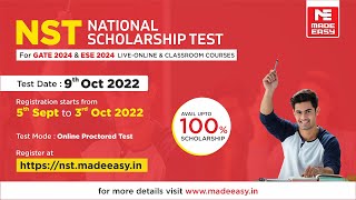 National Scholarship Test (NST) | For GATE 2024  & ESE 2024 | Classroom & Online Courses | MADE EASY