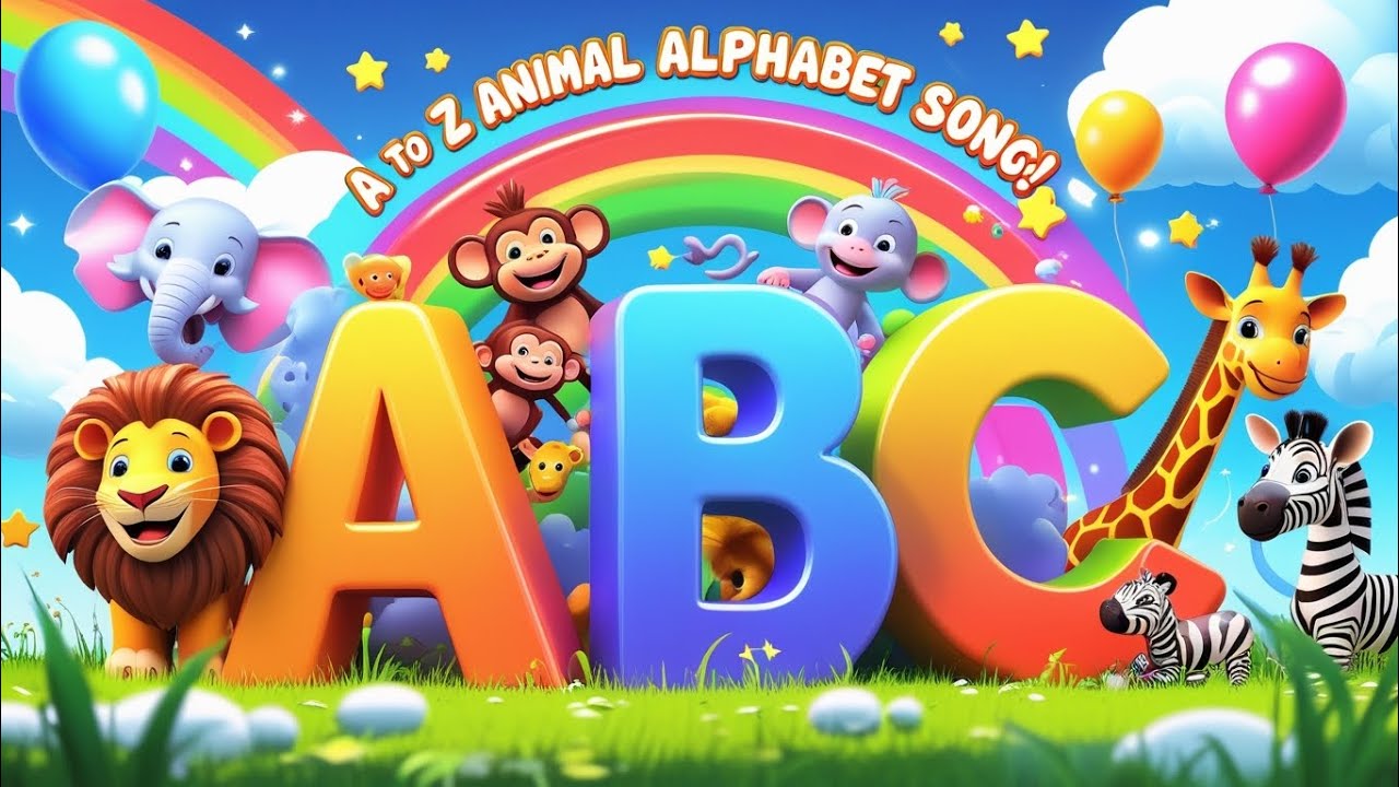 🌈 A to Z Animal Alphabet Song for Kids 🐘 | Fun ABC Nursery Rhyme for ...