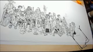 Inking 'The Guild' Painting (DAY FIVE)