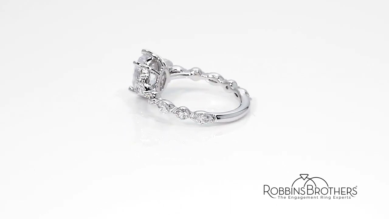 A. Jaffe 14k White Gold Natural Diamond Engagement Ring Setting 3/4 Ct. Tw.