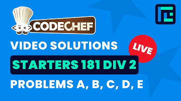 CodeChef Starters 181 | Video Solutions - A to E | by Soumojit Chatterjee| TLE Eliminators