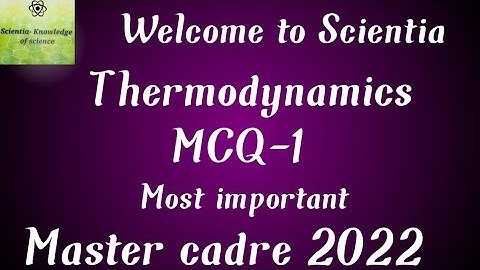 ||Physics||Thermodynamics||MCQ||Master cadre 2022||