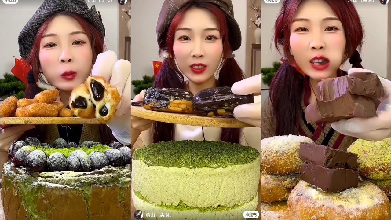 ASMR Matcha Creamy Crepe Cake, Whipped Cream Mukbang🍰Korean Food 