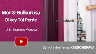 Mor - Gülkurusu Dikey Tül Perde - Perdesiparisi.com