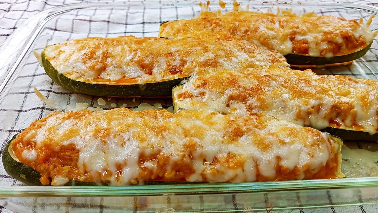💥¡Nunca había comido Calabacines Rellenos de atún y huevo tan deliciosos! ¡recetas de Calabacín!