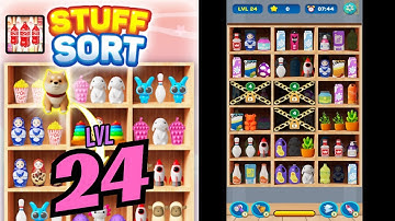 🏅 Stuff Sort - Sorting Master 🍒🥤🪆 LEVEL 24 🍄🧃🧸 Gameplay Walkthrough