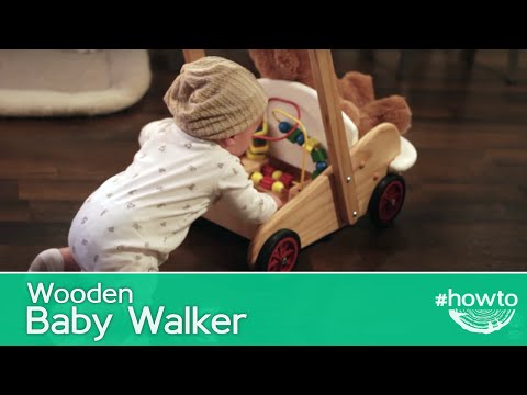 three wheel wooden walker for babies