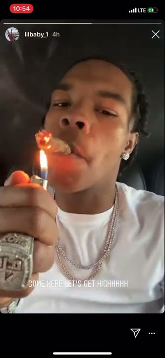 Lil Baby Smoking Big Blunt Instagram Story July 28, 2020