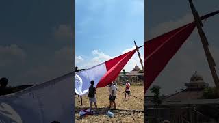 Pengibaran Bendera Merah Putih Jumbo 6x10 #arsumpala #benderaindonesia #benderaraksasa #indonesia