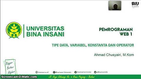Tipe Data, Variabel, Konstanta dan Operator #Tipe Data #Variabel #Konstanta #Operator