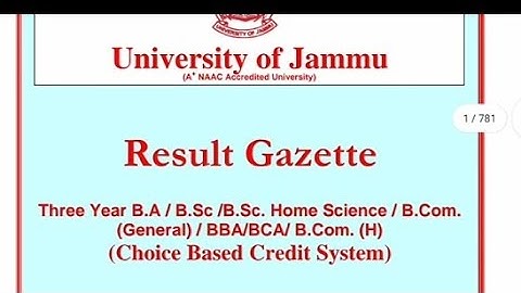 Jammu University | Latest Result Notification UG SEM 6th and 5th