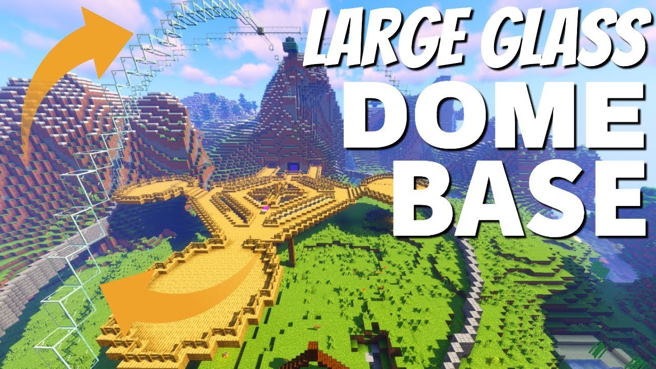 How To Make A Large Glass Dome In Minecraft Survival Minecraft Smp Base In Alphacraft With Avomance Youtube