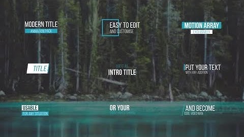 Modern Titles And Lower Thirds After Effects Templates