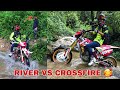 CROSSING RIVER IN CROSSFIRE RM250 || BIKE VS RIVER || MARBAL DADA  || PART 1
